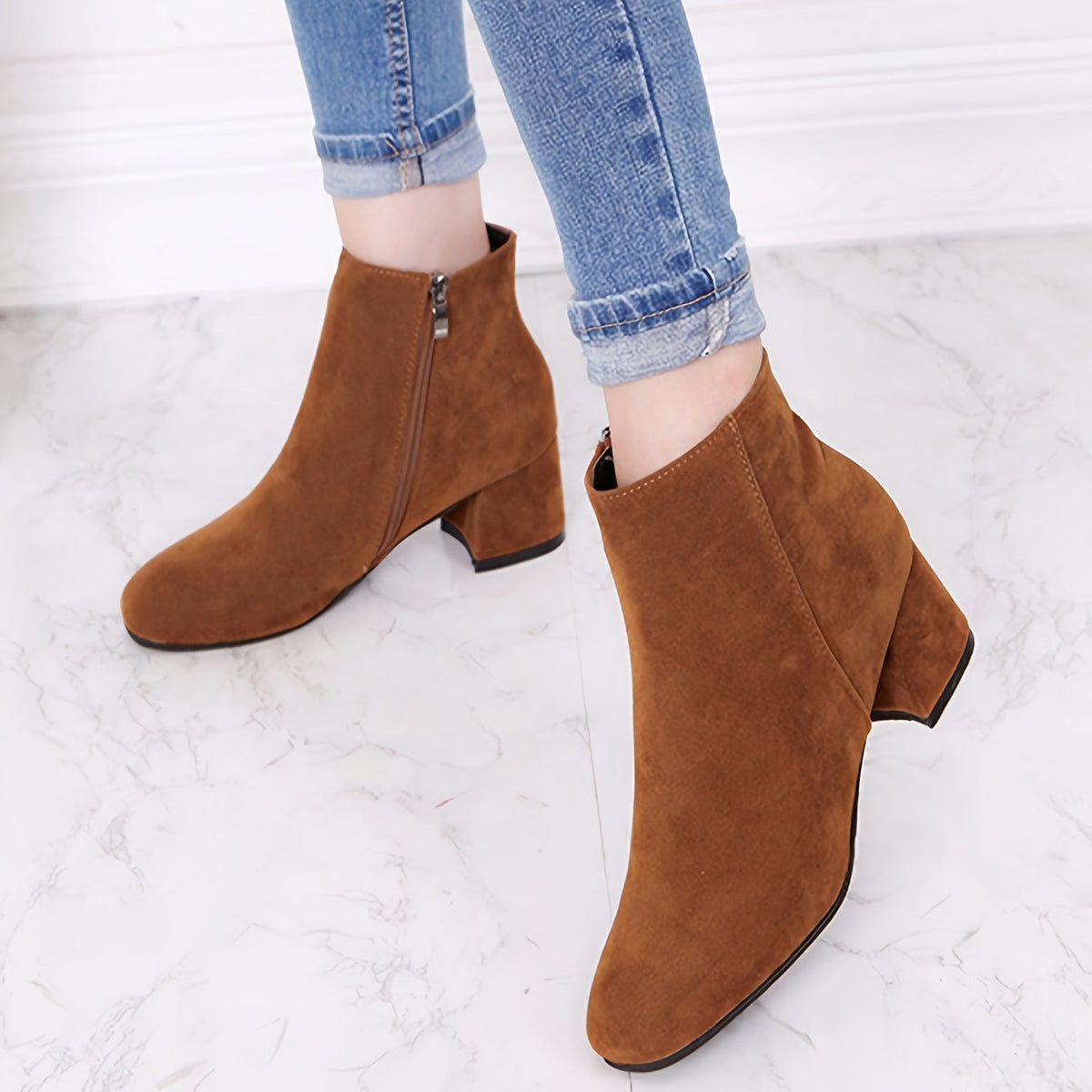 Colette™ – Bottines confortables à talon carré