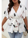 Lise | Blouse Élégante Grande Taille Plumes