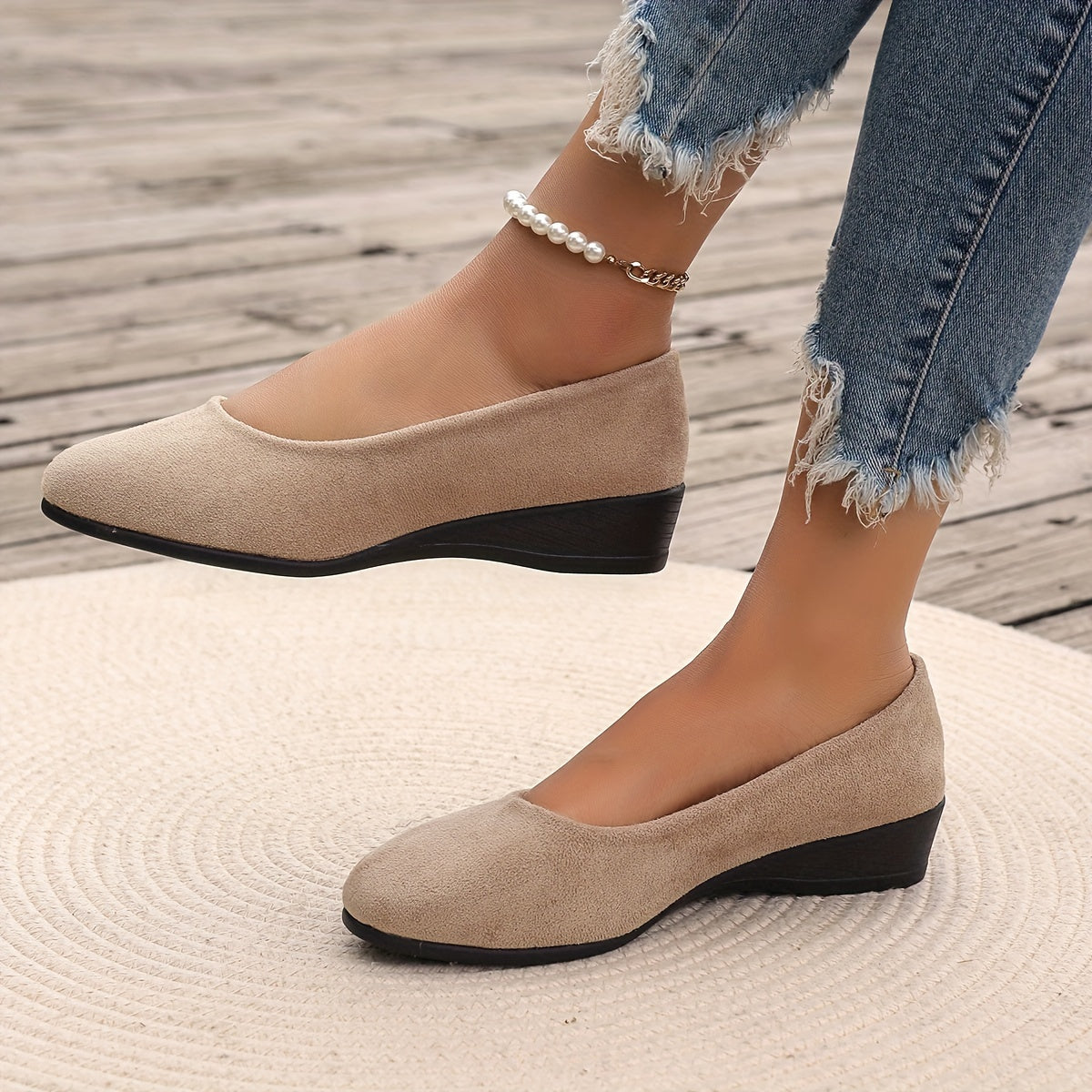 Éliane™ | Ballerines confortables à talon compensé