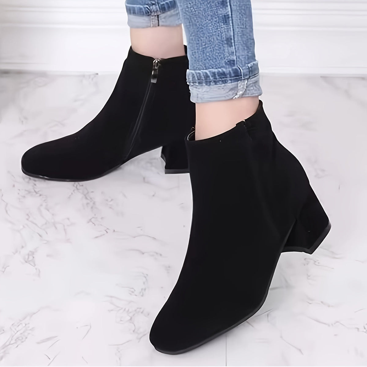 Colette™ – Bottines confortables à talon carré