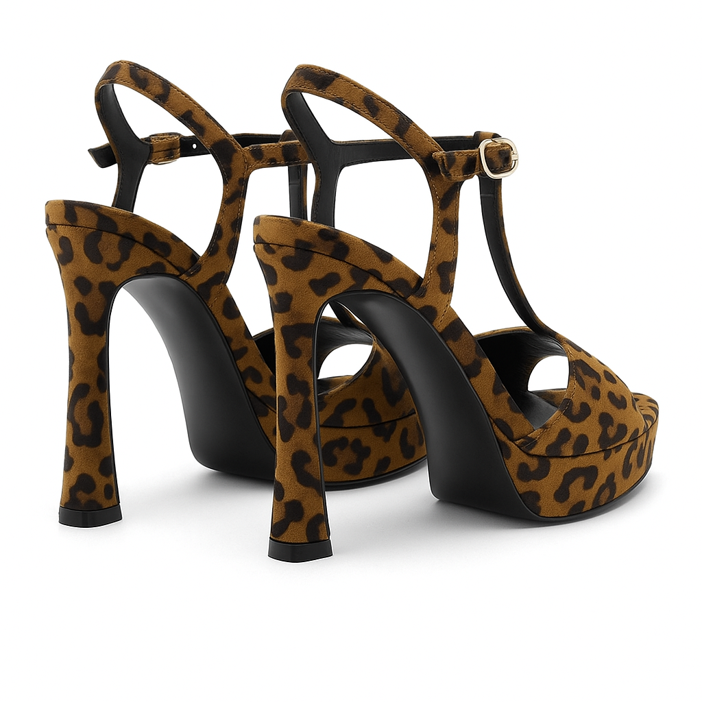 Giulia™ | Sandales à talon haut et imprimé animalier