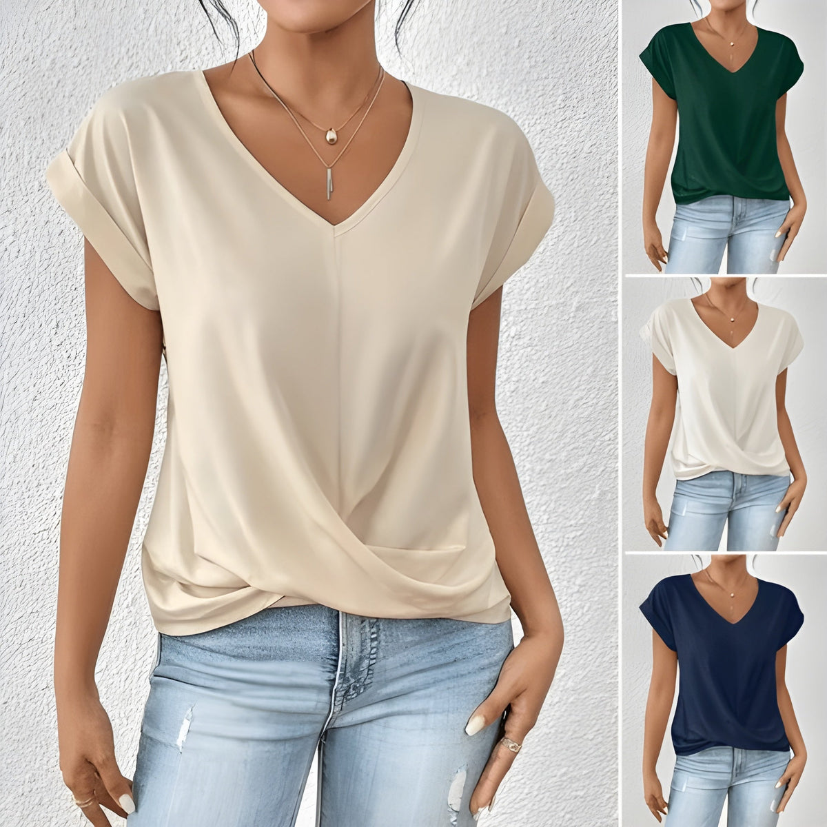 Lydia™ | T-shirt décontracté avec col en V