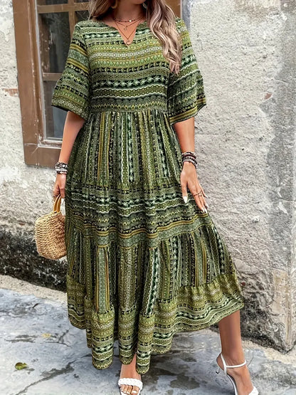 Marie | Robe Grande Taille Imprimé Étagée