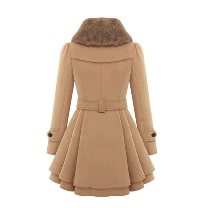 Lucie | Trench-coat élégant avec fourrure végane