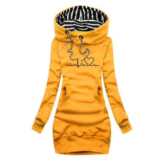 Maryline | Robe Pull Imprimée Battement de Cœur