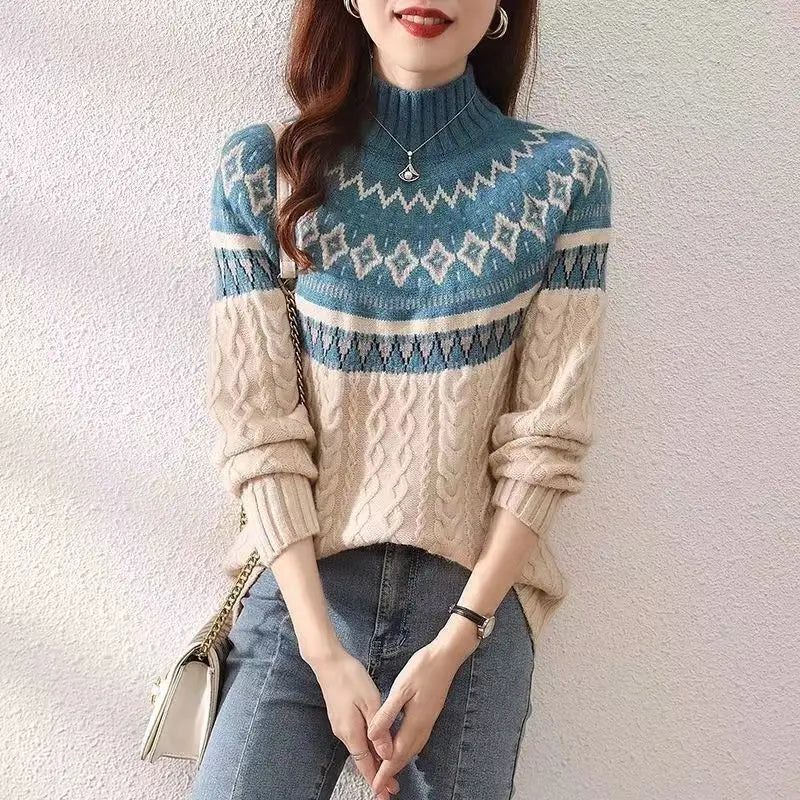 Aurelie | Pull col roulé tricoté
