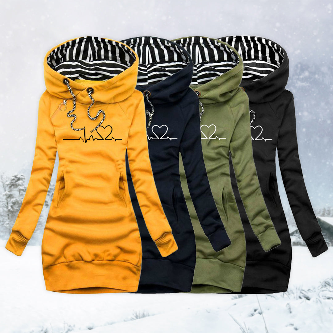 Maryline | Robe Pull Imprimée Battement de Cœur
