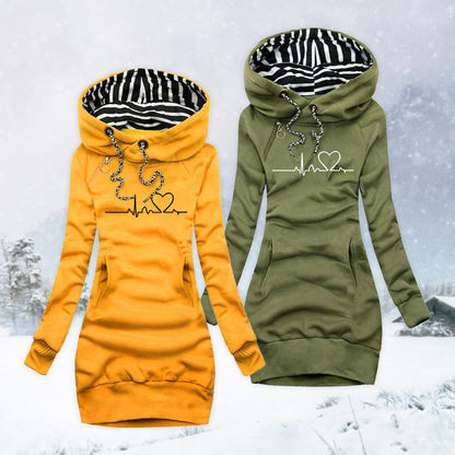 Maryline | Robe Pull Imprimée Battement de Cœur