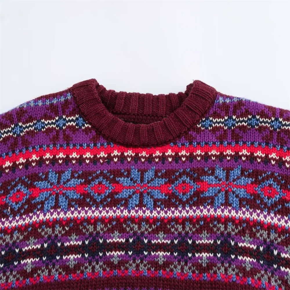 BLANDINE™ | Pull Jacquard Col Femme