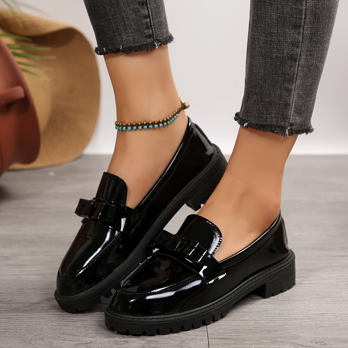 Claudine™ – Mocassins vernis à semelle stable et confort longue durée