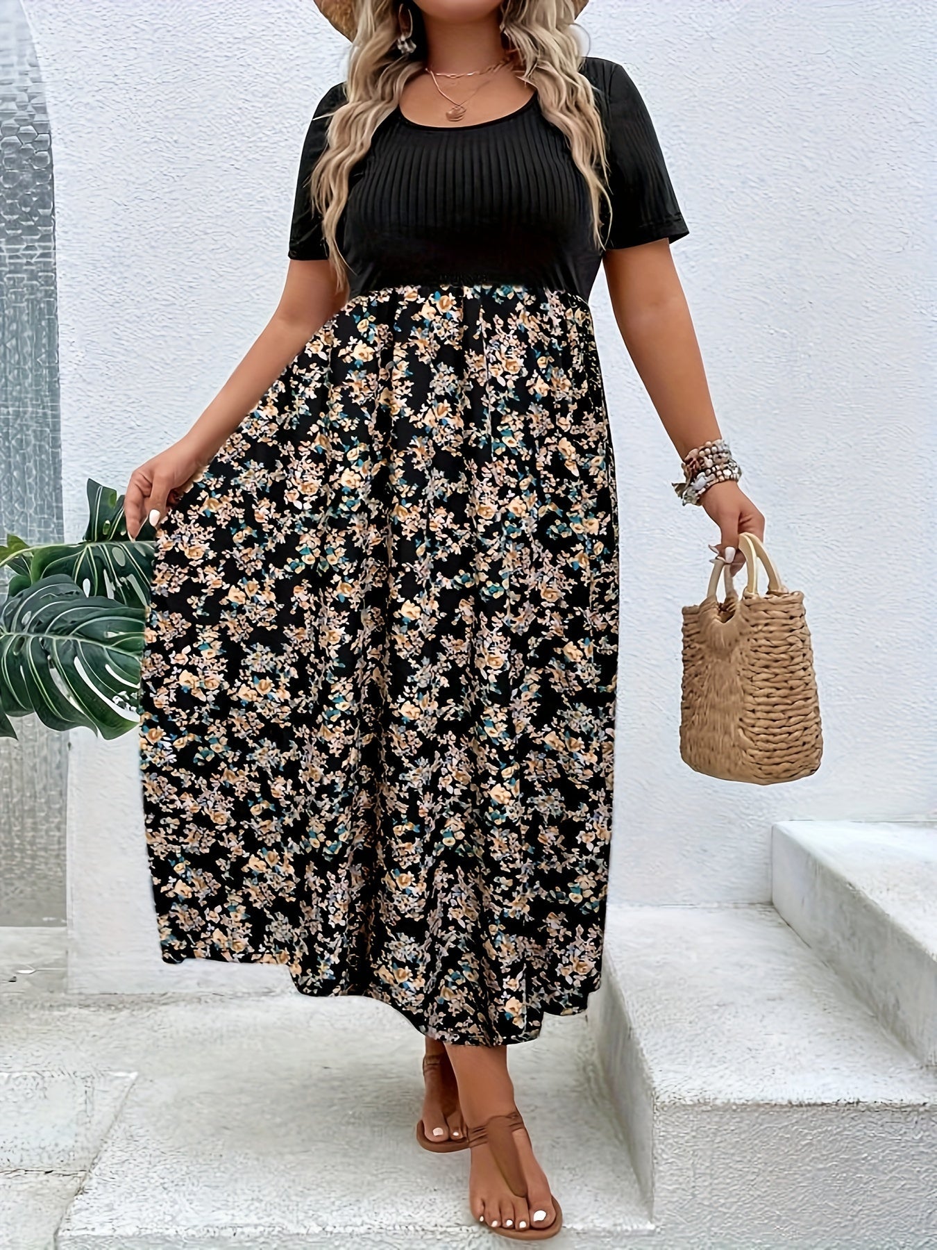 France | Robe Élégante Grande Taille Fleuri