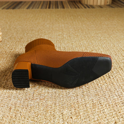 Paulette™ – Bottines tricot confortables à talon stable et souple