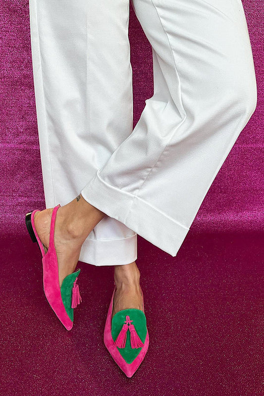 Frendessa | Ballerines colorées avec franges et une sangle décorative à la cheville