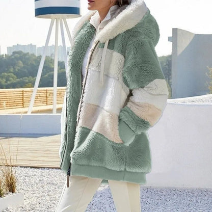Amber - manteau rayé pour femme pour l'hiver