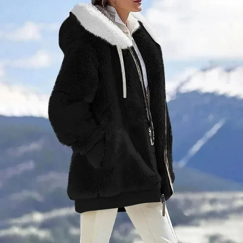 Amber - manteau rayé pour femme pour l'hiver