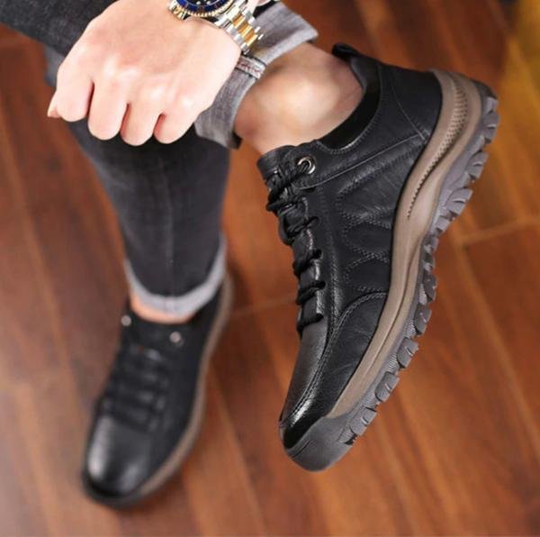 Arthur - Chaussures Casual en Cuir Brodées à la Main