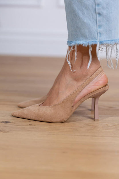 Marlena™ | Escarpins slingback nude à talon fin